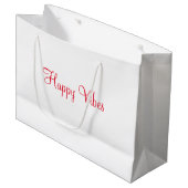 Grand Sac Cadeau Red happy vibes vacances simple minimum calligraph (Devant Angle)