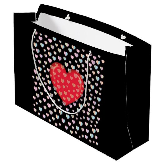 Grand Sac Cadeau red heart witkel pattern (Dos Angle)