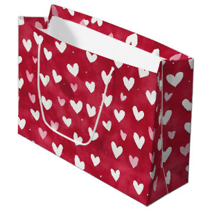 Grand Sac Cadeau Red Hearts XOXO Love Romance