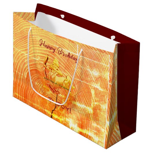 Grand Sac Cadeau Red Large Sagittarius Anniversaire (Devant Angle)