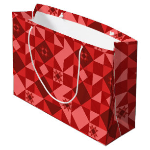 Grand Sac Cadeau Red Nordic Star Noël rose