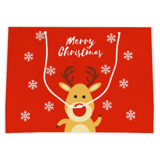 Grand Sac Cadeau Red nose deerb (Devant)