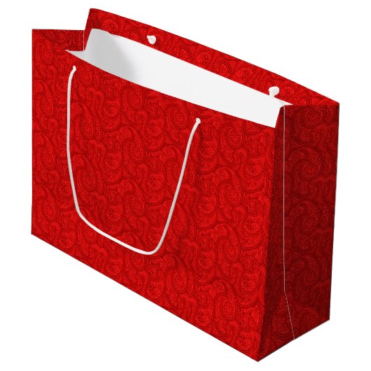 Grand Sac Cadeau Red Paisley (Devant Angle)