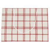 Grand Sac Cadeau Red Snow Christmas Plaid (Devant)