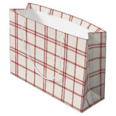 Grand Sac Cadeau Red Snow Christmas Plaid (Dos Angle)