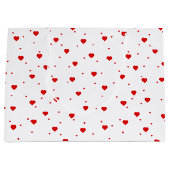 Grand Sac Cadeau Red Valentines coeur motif (Devant)