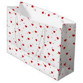 Grand Sac Cadeau Red Valentines coeur motif (Devant Angle)