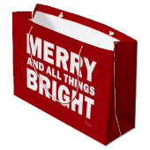Grand Sac Cadeau Red & White Gift Bag | Merry & All Things Bright (Dos Angle)