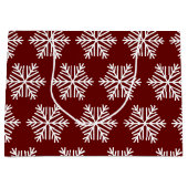 Grand Sac Cadeau Red White Modern Snowflake Christmas Pattern  (Devant)