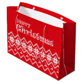 Grand Sac Cadeau Red & White Ugly Sweater Christmas Gift Bag (Dos Angle)