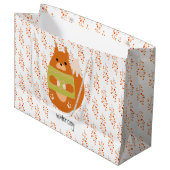 Grand Sac Cadeau Reddish Brown Squirrel In a Green Sweater (Devant Angle)