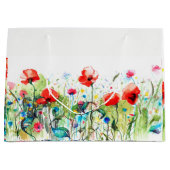Grand Sac Cadeau RedPoppies Design floral (Devant)
