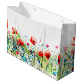Grand Sac Cadeau RedPoppies Design floral (Devant Angle)