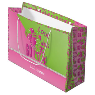 Grand Sac Cadeau Regardez qui est 60 dans le rose - le soixantième