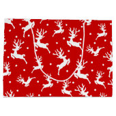Grand Sac Cadeau Reinder sur le Motif de Noël rouge (Dos)