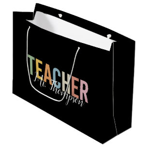 Grand Sac Cadeau Remerciement de professeur personnalisé pour la re