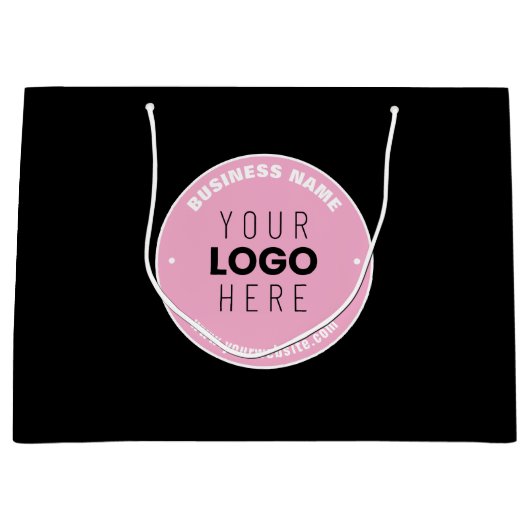 Grand Sac Cadeau Remplacement de logo facile et texte modifiable |  (Devant)