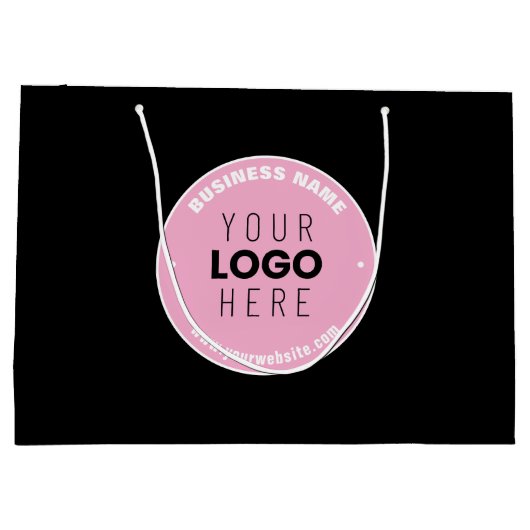 Grand Sac Cadeau Remplacement de logo facile et texte modifiable | (Dos)