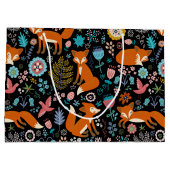 Grand Sac Cadeau Renard rouge et motif de fleurs (Dos)
