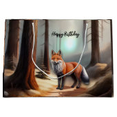 Grand Sac Cadeau Renard roux rustique (Devant)