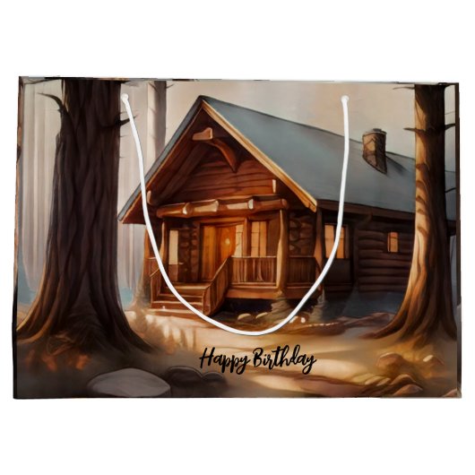 Grand Sac Cadeau Renard roux rustique (Dos)