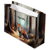 Grand Sac Cadeau Renard roux rustique (Devant Angle)