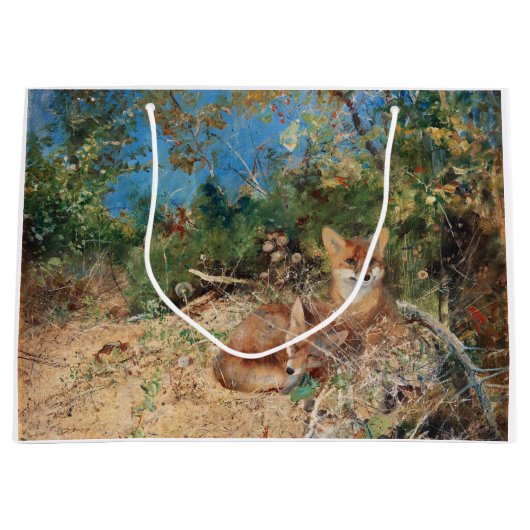 Grand Sac Cadeau Renards, Bruno Liljefors (Devant)