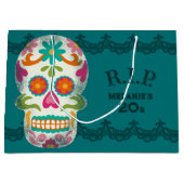 Grand Sac Cadeau Repose en paix mes 20 ans Custom Age Sugar Skulls  (Devant)