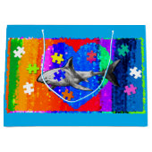 Grand Sac Cadeau Requin autiste (Devant)