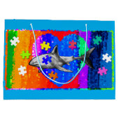 Grand Sac Cadeau Requin autiste (Dos)