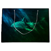 Grand Sac Cadeau Requin Bleu-vert (Devant)