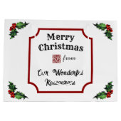 Grand Sac Cadeau Restaurant QR Code personnalisé Joyeux Noël (Dos)