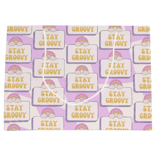 Grand Sac Cadeau Restez Groovy (Devant)