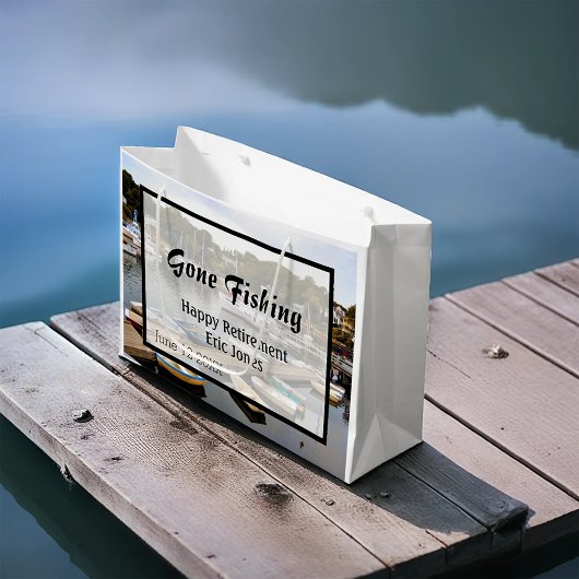 Grand Sac Cadeau Retraite de pêche terminée