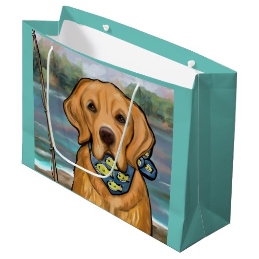 Grand Sac Cadeau Retriever doré (Devant Angle)