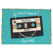 Grand Sac Cadeau Retro 80's 90's Cassette Musique Anniversaire (Dos)