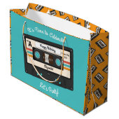 Grand Sac Cadeau Retro 80's 90's Cassette Musique Anniversaire (Dos Angle)