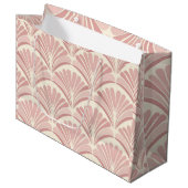 Grand Sac Cadeau Retro blush pink art deco fans pattern (Devant Angle)
