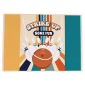 Grand Sac Cadeau Retro Bowling Anniversaire de enfant Party (Dos)