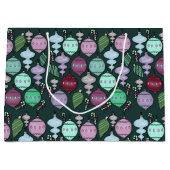 Grand Sac Cadeau Retro Christmas Reload - Pastels Cool sur Pine (Devant)