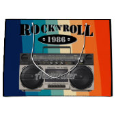 Grand Sac Cadeau Retro classique boite à boum rock n roll musique v (Devant)