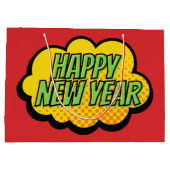 Grand Sac Cadeau Retro Comic Style de livre Bonne année (Dos)