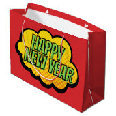 Grand Sac Cadeau Retro Comic Style de livre Bonne année (Dos Angle)