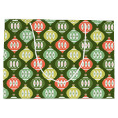 Grand Sac Cadeau Retro Mid Century Rouge & Olive Vert Noël (Dos)