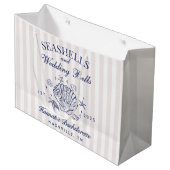 Grand Sac Cadeau Retro Rose Coquillages & Cloches de Mariage Enterr (Devant Angle)