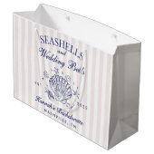 Grand Sac Cadeau Retro Rose Coquillages & Cloches de Mariage Enterr (Dos Angle)