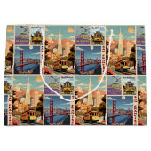 Grand Sac Cadeau Rétro San Francisco Patchwork (Devant)