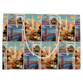 Grand Sac Cadeau Rétro San Francisco Patchwork (Dos)