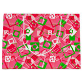 Grand Sac Cadeau Retro Squares Pattern (Devant)