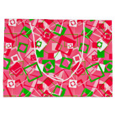 Grand Sac Cadeau Retro Squares Pattern (Dos)